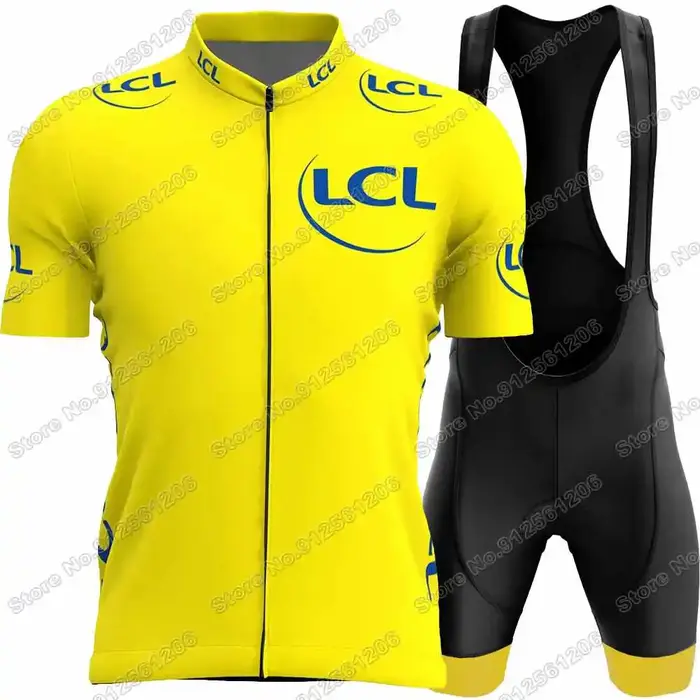 Ensemble maillot de cyclisme homme femme été polyester et Lycra avec coussinet gel respirant style Tour de France 2026