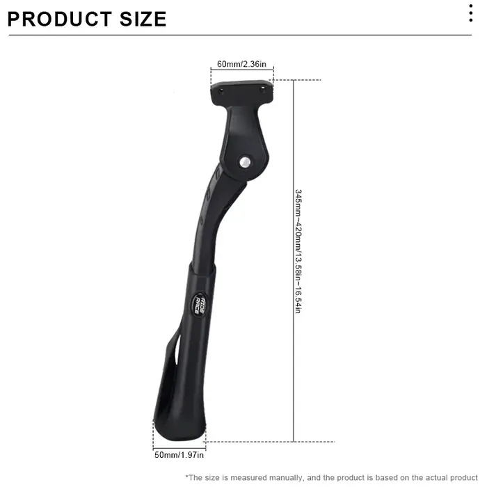 RIDERACE Béquille latérale réglable en aluminium pour VTT et vélo de route