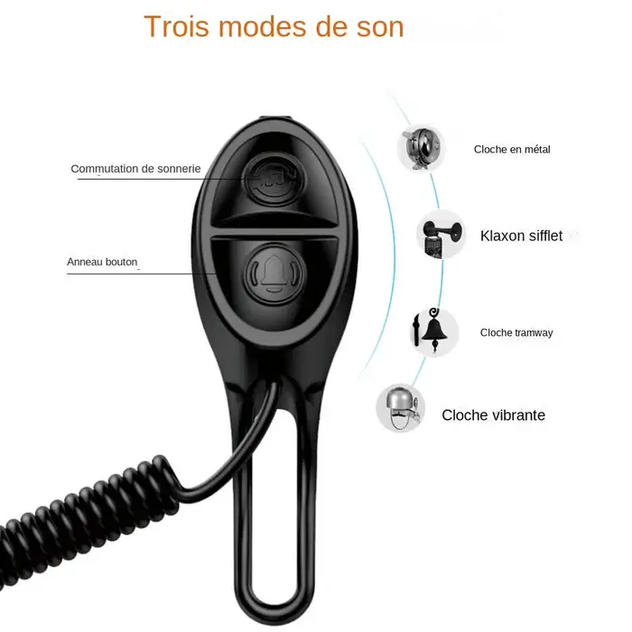 Toptrek vélo cloche électronique Scooter e-bike sirène trompette alarme