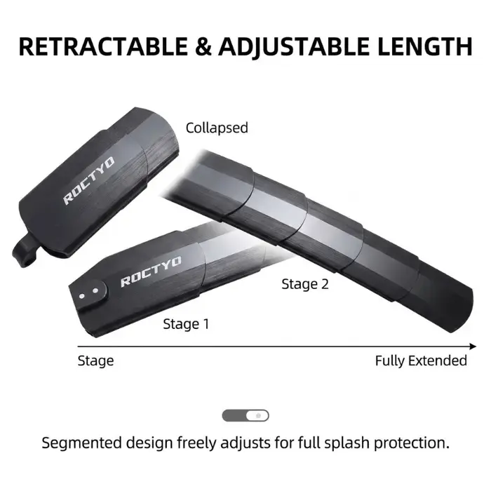 Ensemble de garde-boue pour vélo, réglables, avant et arrière, couverture complète, pliables, rétractables, imperméables, protection contre les éclaboussures pour VTT et vélo de route
