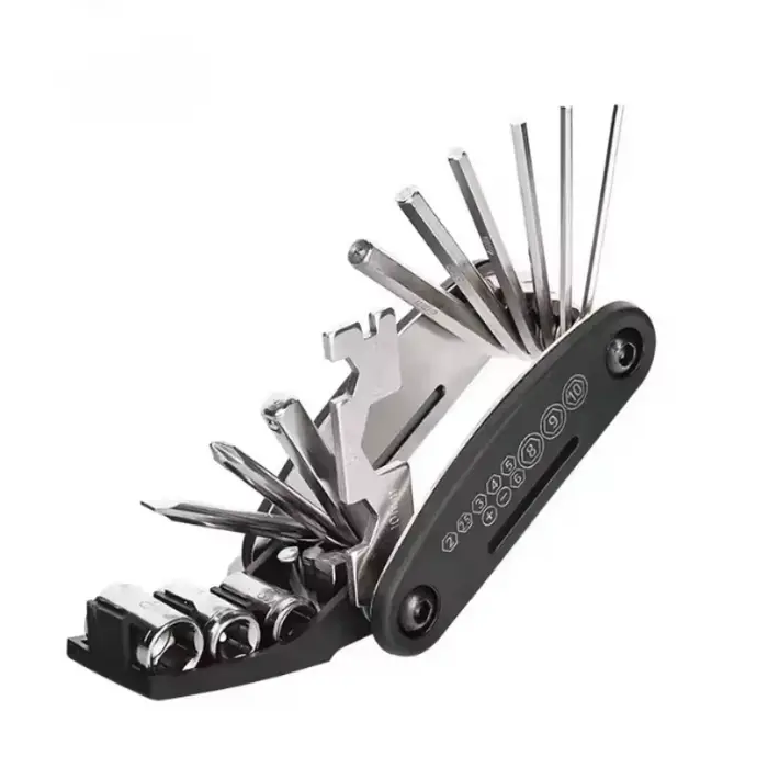 Outils multifonctionnels portables pour vélo, entretien d'urgence, réparation, cyclisme, VTT, 16 en 