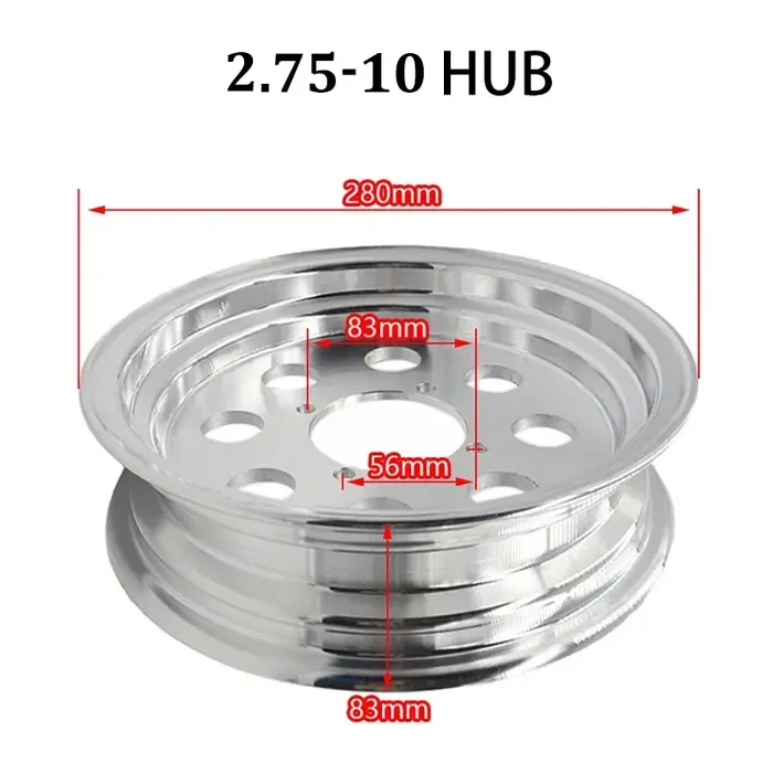Jantes 2.50-10 2.75-10 3.00-10 3.50-10 4.50-10 pouces en alliage d'aluminium pour vélo moto tricycle électrique scooter pièces