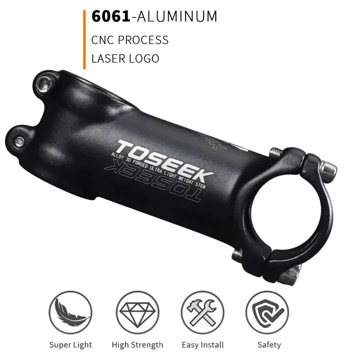 TOSEEK tige de vélo en aluminium ultralégère 7 degrés