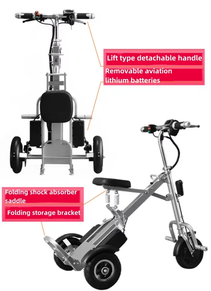 Tricycle Électrique Pliable à 3 Roues pour Senior