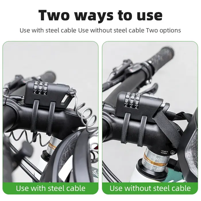 ROCKBROS Mini serrure de vélo à combinaison de 3 chiffres mot de passe antirouille légère Portable multifonction