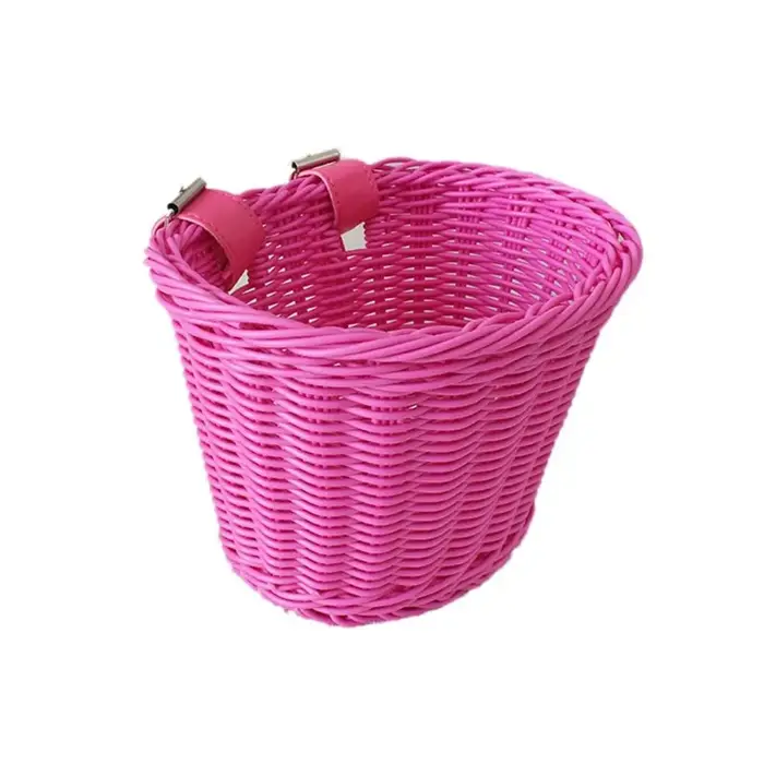 Nouveau panier de vélo en rotin et osier pour enfants avec ceinture