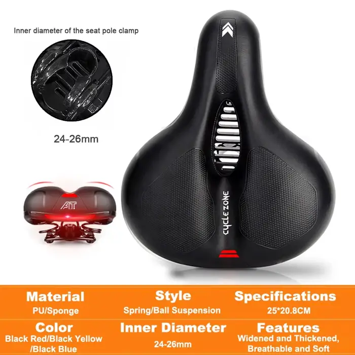 Selle Creuse Respirante de Vélo de Route et VTT pour Homme et Femme, Absorbe les Chocs, Confortable,