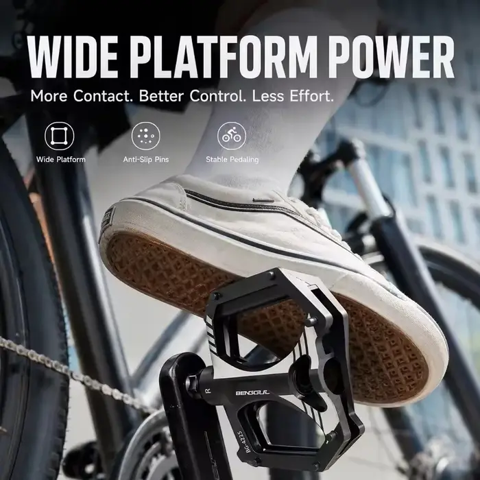 Pédales plates de vélo antidérapantes avec double roulement étanche pour VTT et route haute performance en robuste pour terrain accidenté