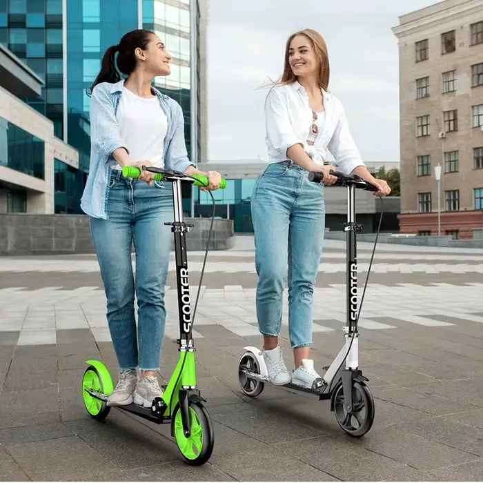 Trottinette Urbaine à Deux Roues Pliable avec Double Freinage pour Adultes et Enfants