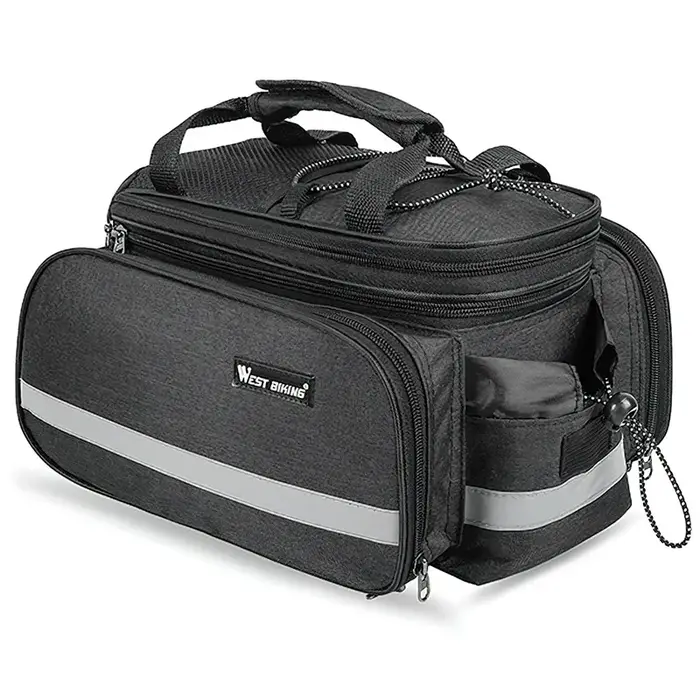 WEST BIKING – sac de rangement arrière pour vélo, grande capacité 15-20l, pour vtt, vélo de route, bagages de voyage, sacs de rangement, sacoches de coffre, sac à main à bandoulière
