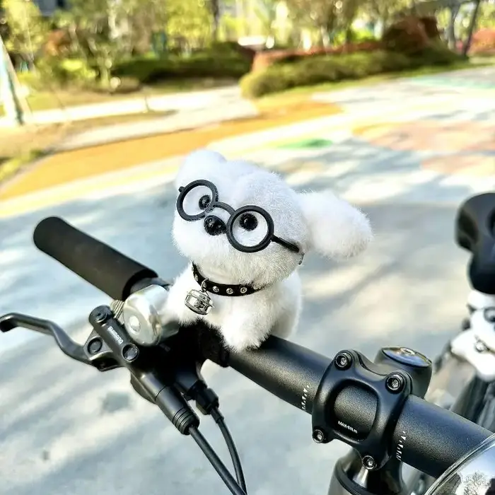 Pendentif décoratif chiot mignon pour guidon de vélo, vélo électrique, moto, vélo de route