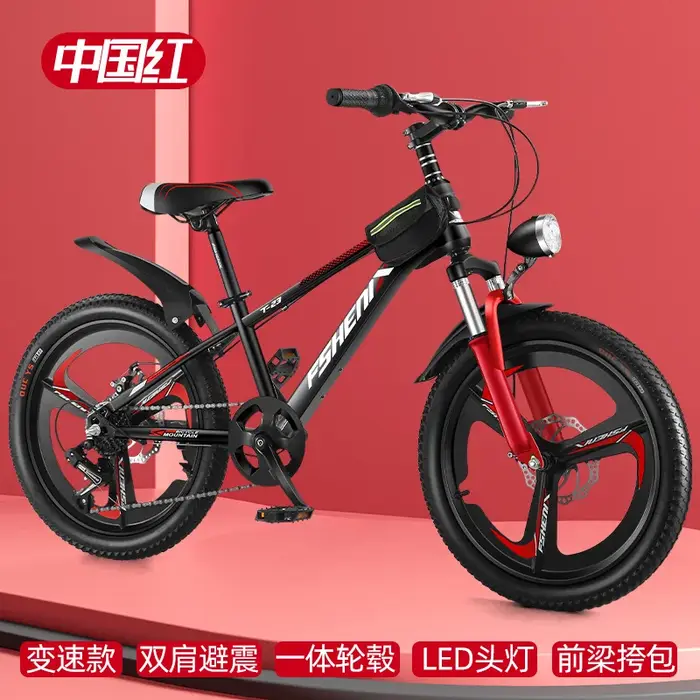 VTT à double disque 20 pouces avec manette de vitesse, vélo pour enfants, VTT pour étudiants, VTT po