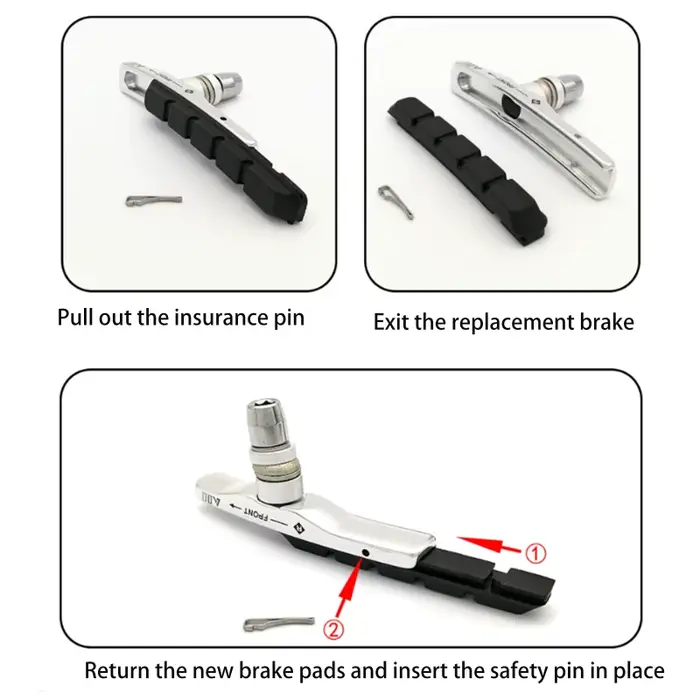 1 paire de plaquettes de frein durables pour vélo