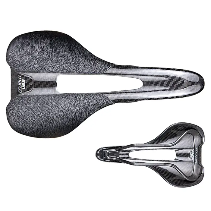 Selle de vélo de route en carbone intégral San Marco ultralégère, cuir creux pour TT et triathlon, p