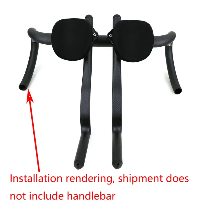 Guidon de repos en fibre de carbone 3K style TT avec pince spéciale pour vélo de route et Fixed Gear blanc ou rouge