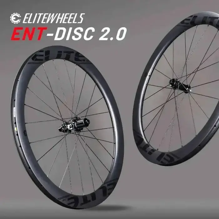 Roues en carbone ELITEWHEELS ENT 2.0, frein à disque, jantes en carbone 700c, blocage central, jeu d