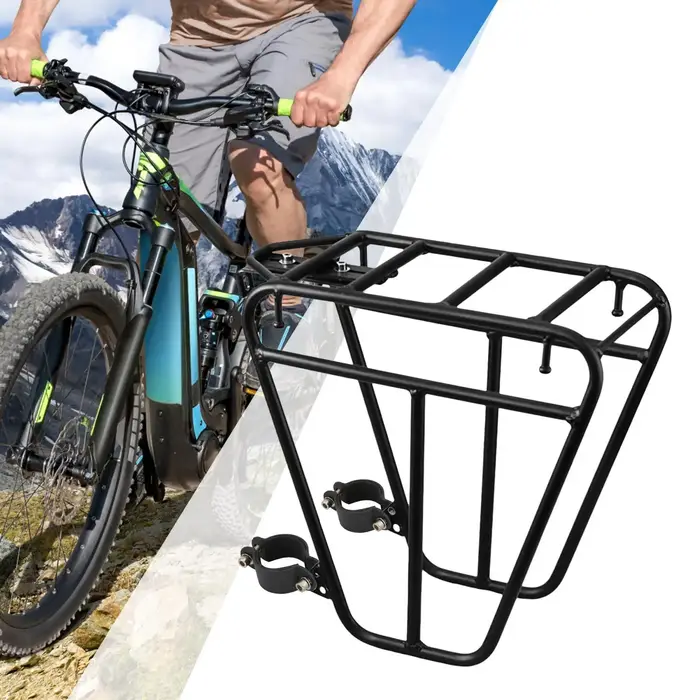 Porte-bagages avant stable pour vélo de route, support de porte-bagages avant pour vélos, pour bagag