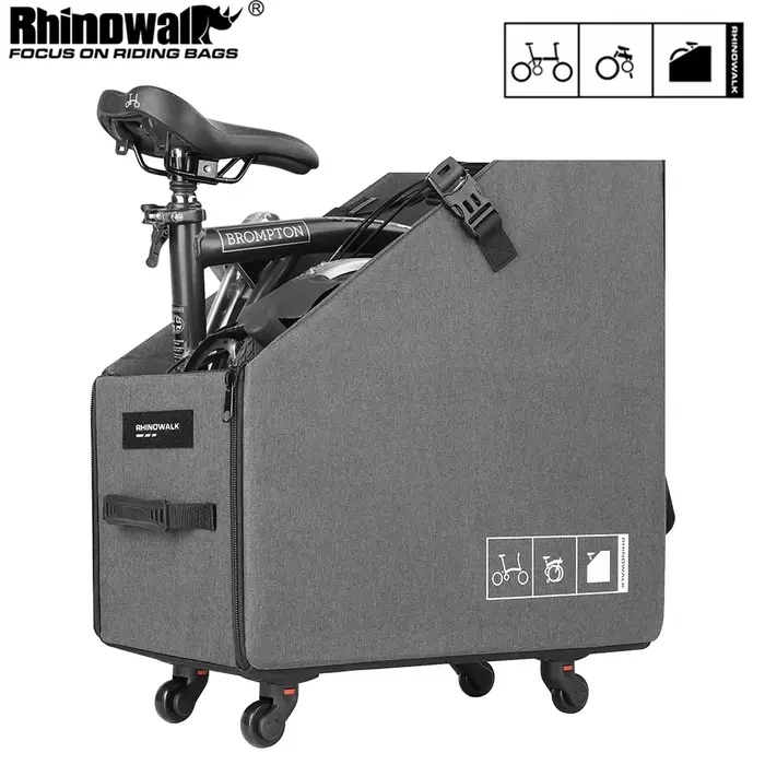 Boîte de rangement pliable pour vélo Rhinowalk avec roue à dégagement rapide