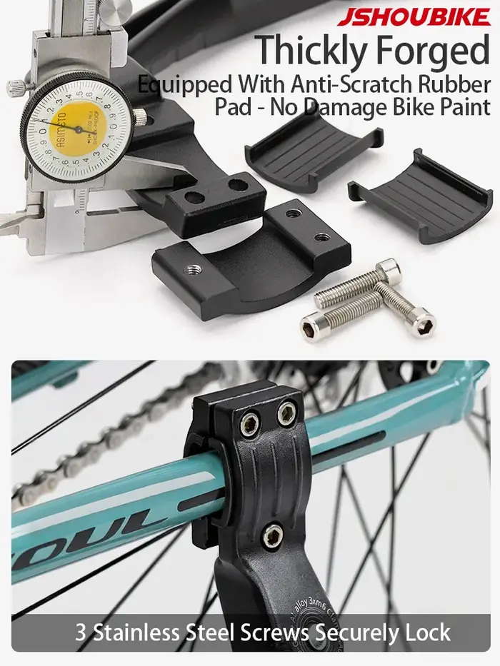 JSHOUBIKE béquille de vélo réglable en alliage d'aluminium vtt/neige/vélo pliant/vélo électrique repose-pieds latéral