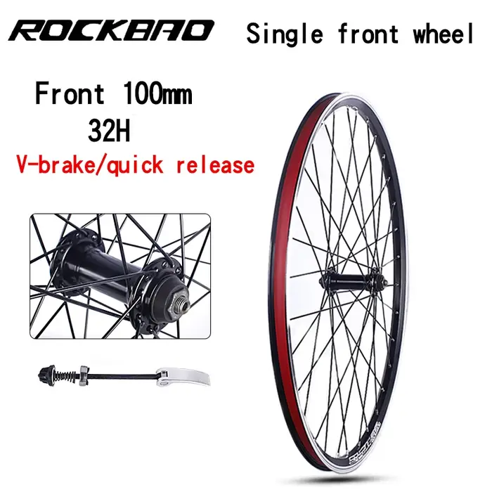 Jeu de roues de vélo de montagne ROCKBAO 20 pouces, jeu de roues à cartouche pour frein V 24/26 pouc