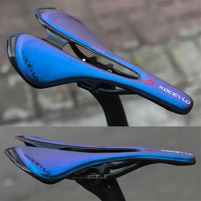KOCEVLO Carbone Selle T800 Carbonfiber + En Fiber De Cuir Ultra Léger Vélo De Route VTT Selle Siège