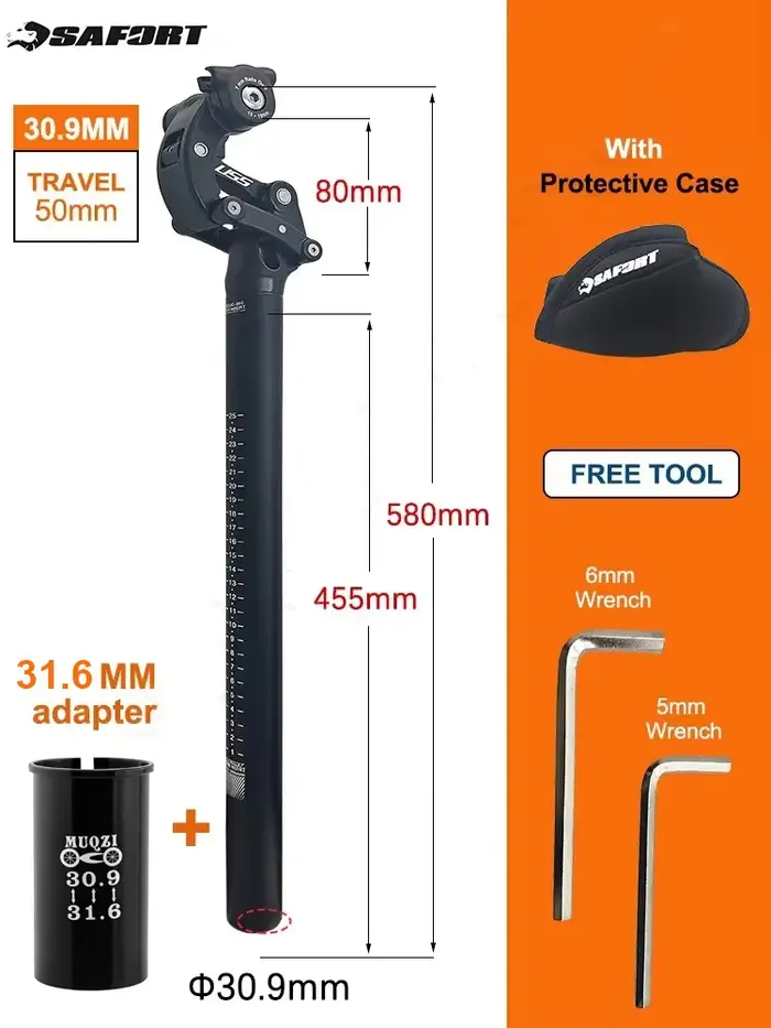 SAFORT – tige de selle pliable pour vélo électrique