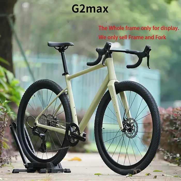 Cadre de vélo de route en aluminium GRAVEL-G2 MAX 700C sans logo 2026 avec fourche en fibre de carbone et dérailleur