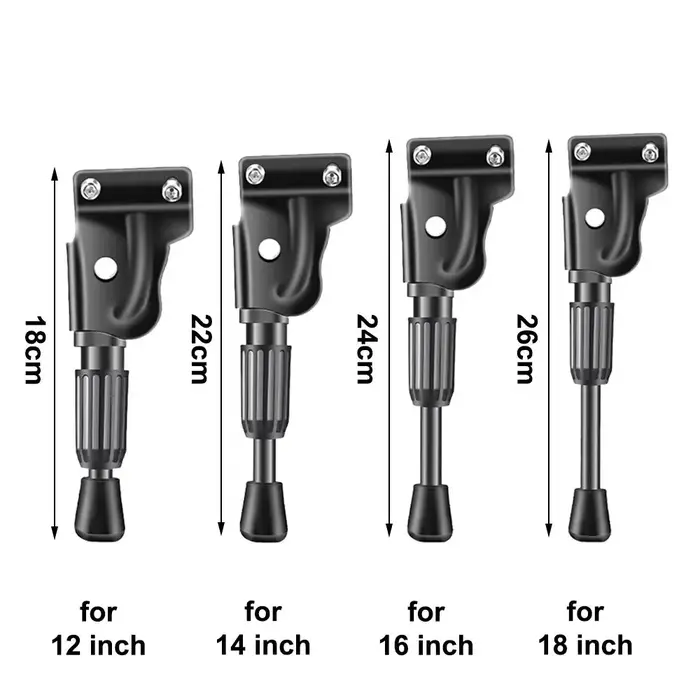 Pièces de vélo de route et VTT : Béquille latérale pliable pour vélos de 12
