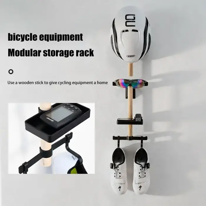 Support mural pour vélo en bois de hêtre