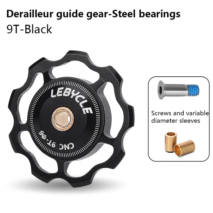 Dérailleurs de vélo poulie roue 9T/11T/13T/15T engrenage de guidage roulements en céramique/acier alliage d'aluminium