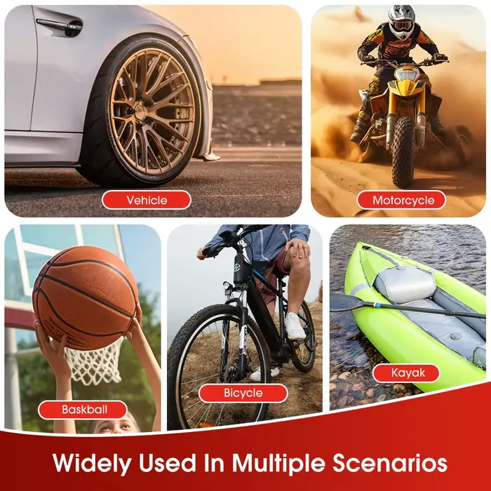 Mini pompe à air électrique portable compresseur d'air blanc pour voiture moto vélo et ballons de sport voyage compact