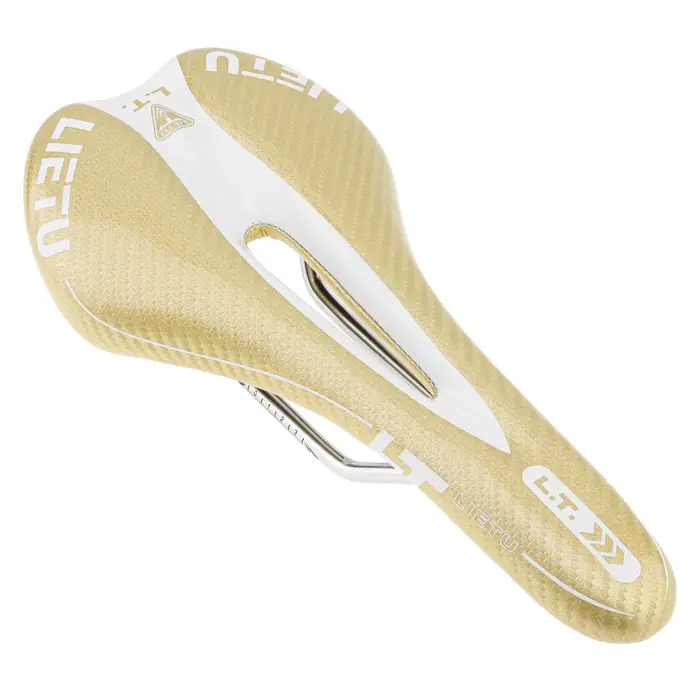 Selle de vélo VTT et route LIETU tissage 3K simili cuir design creux ergonomique pour homme confort durable rouge bleu kaki blanc