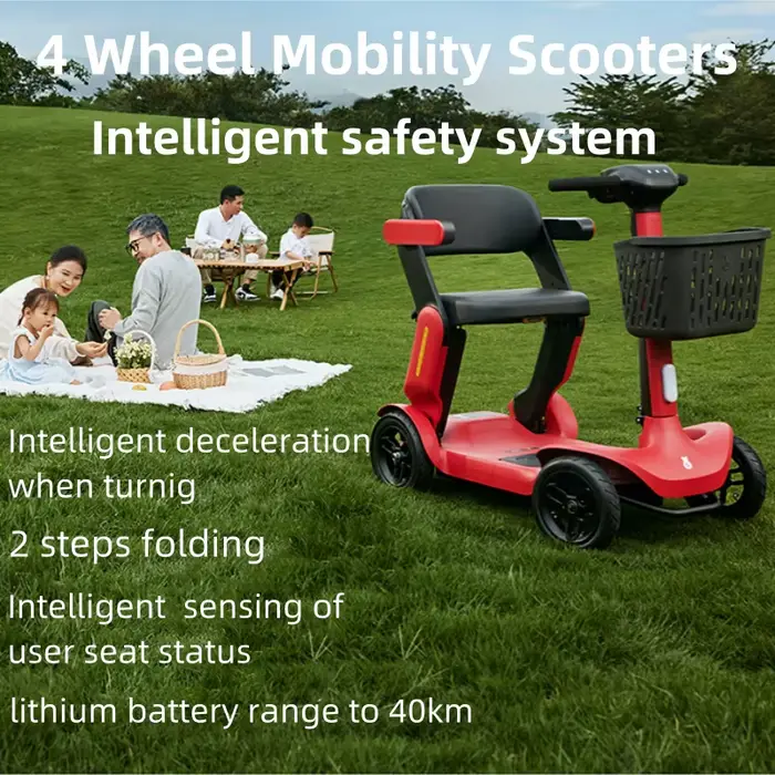 Scooter de mobilité de 10 pouces pour personnes âgées