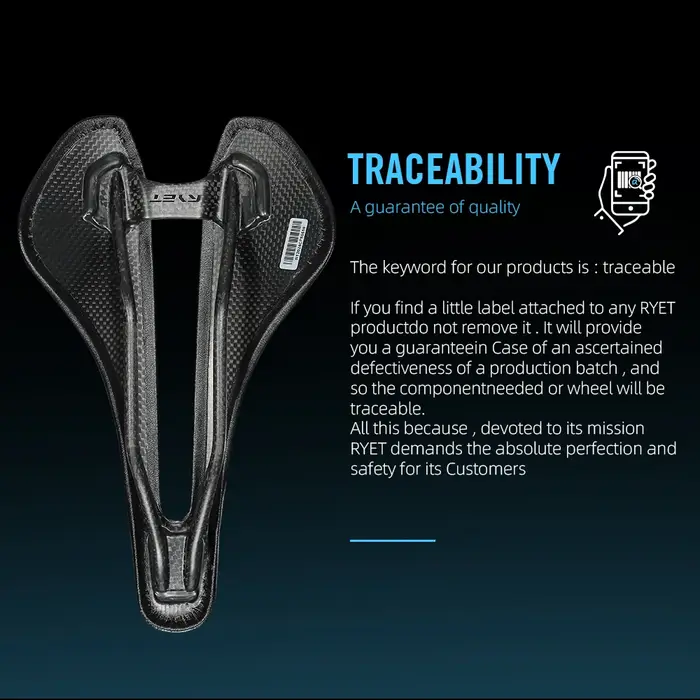 RYET selle de vélo entièrement en carbone ultralégère 81g/87g haut en cuir 7x9mm Rails
