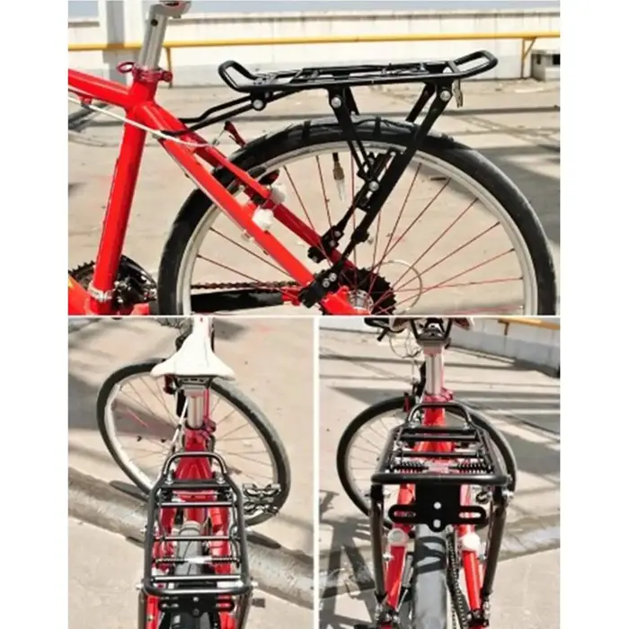 Porte-bagages arrière en alliage d'aluminium haute résistance pour vélo de route VTT et vélo pliant transport de charge 25kg