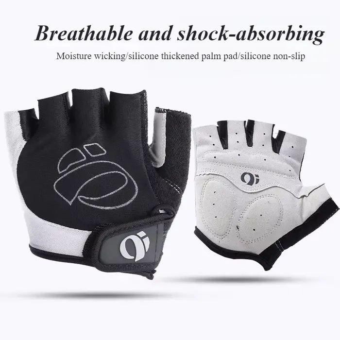 Gants de cyclisme demi-doigt-coussin de paume en silicone antidérapant