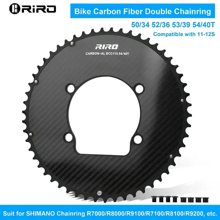 Plateau de pédalier en carbone RIRO 110BCD 11/12S 4 boulons pour vélo de route