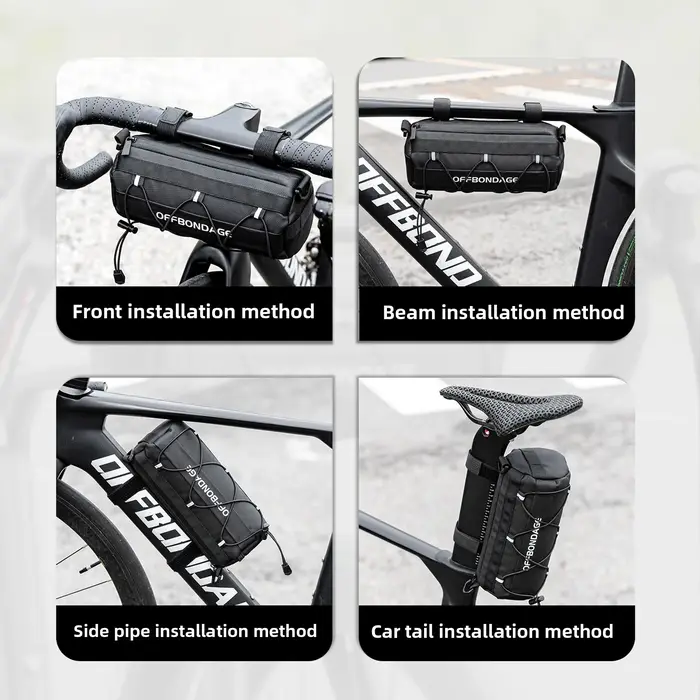 OFFBONDAGE sac de vélo Portable guidon multi-usages grande capacité sac à dos vtt route cyclisme cadre Tube sac bande élastique