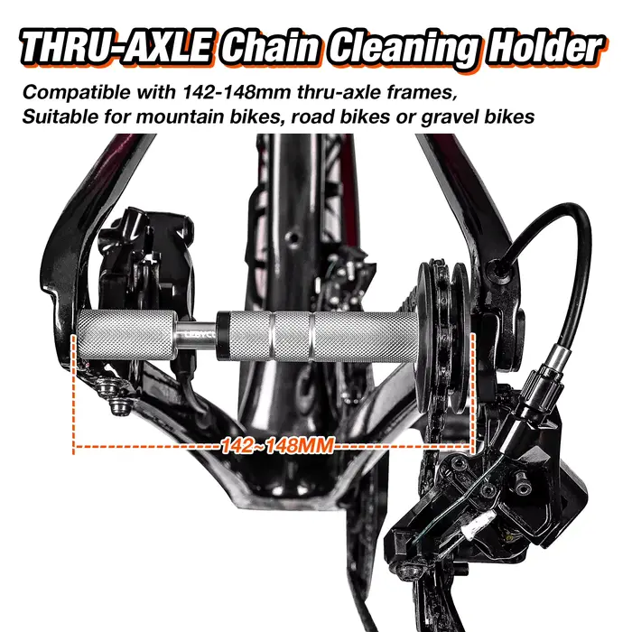 Support de nettoyage de chaîne de vélo en alliage d'aluminium blanc pour VTT et vélo de route avec roulements fluides