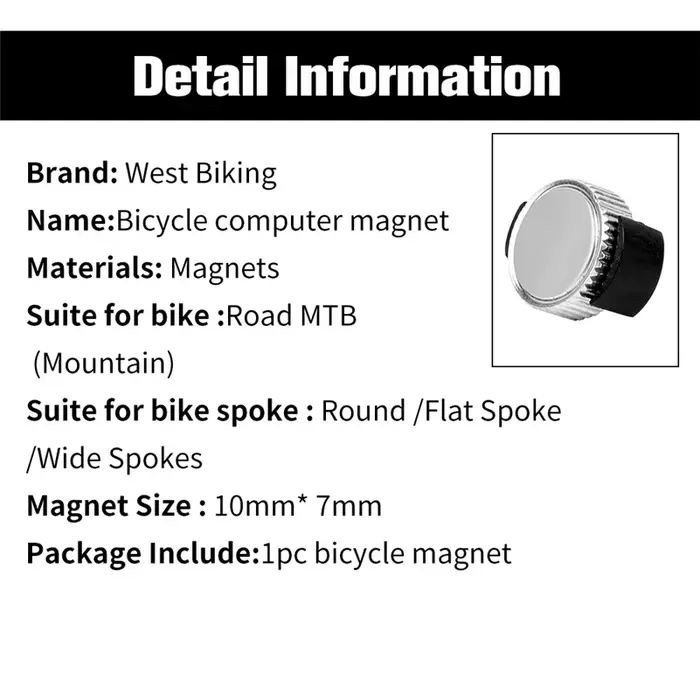 WEST BIKING-Aimant universel pour compteur de vitesse