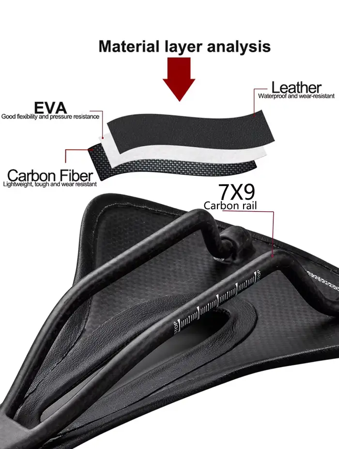 Selle de vélo Super légère entièrement en carbone