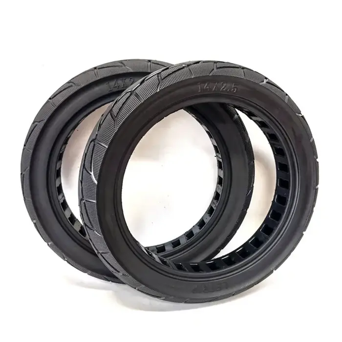 14 pouces 14x2.50 Ebike pneu solide pour vélo électrique remplacement pneus en caoutchouc accessoires