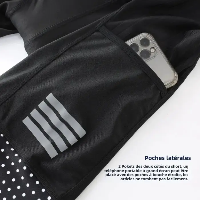KEMALOCE short de cyclisme hommes blanc noir & gris & rouge Gel Pad été vélo Shorts course sur route Compression réfléch