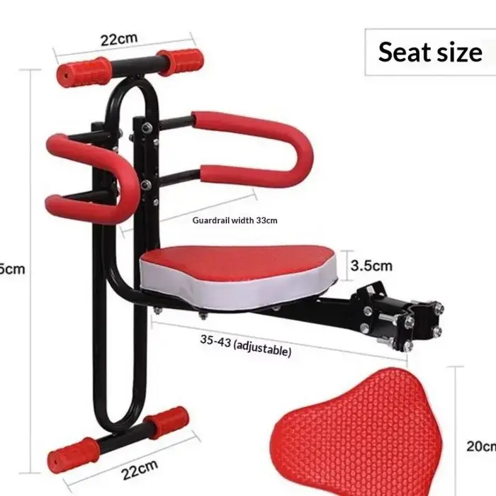 Siège de vélo pour enfant détachable avec dossier, antichoc, sécurisé, pour vélos de montagne, de route et de ville