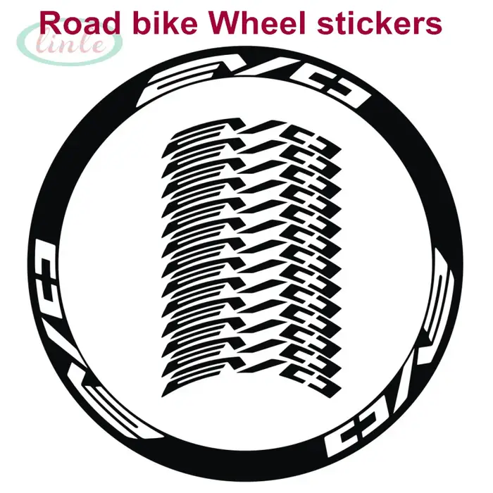 Autocollants décoratifs pour jantes de vélo de course 700c (12 pièces/2 roues/ensemble)