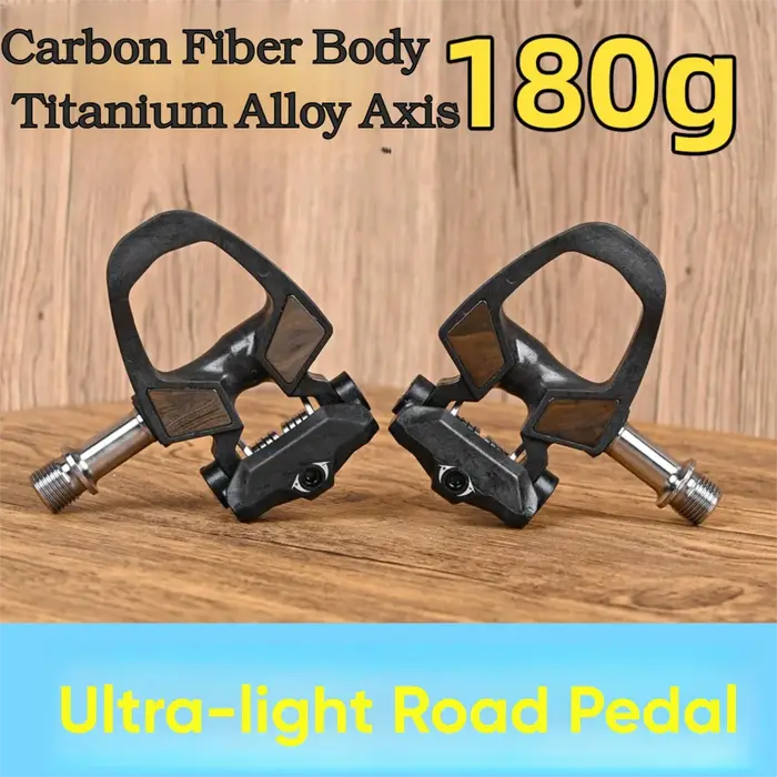 Nouveau KINAN pédale de verrouillage de vélo 198G 94x69MM corps en Fiber de carbone alliage de titane axe doré avec