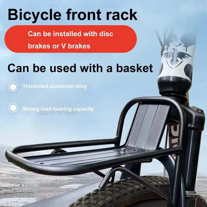 Porte-bagages avant de vélo en alliage d'aluminium
