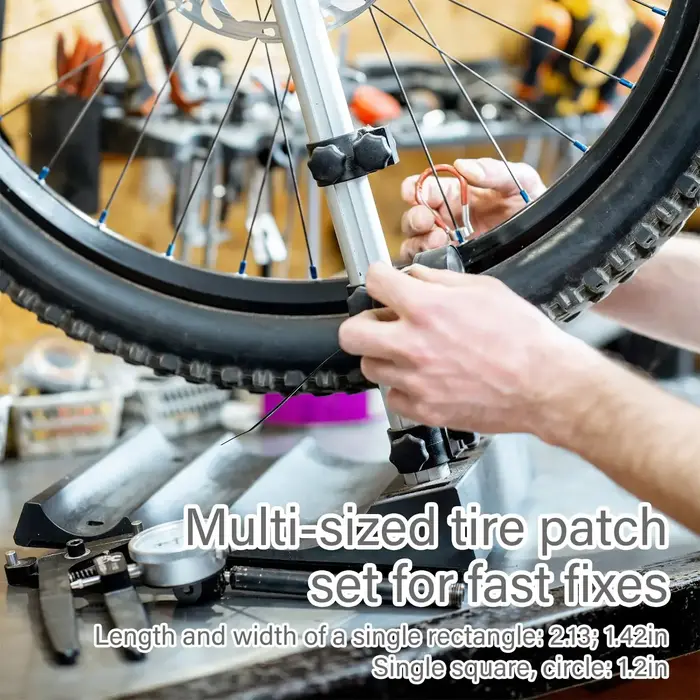 Kit de réparation de pneus de vélo – Étui portable avec patchs et outils pour vélos