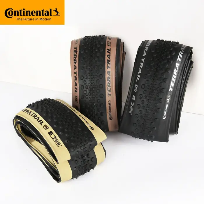 Pneu de vélo de route Continental Terra Trail 700x40C 45 50C Tubeless Ready Noir/Crème/Marron 3/180 