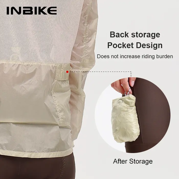 INBIKE Coupe-vent de cyclisme portable ultra-léger pour femme Veste